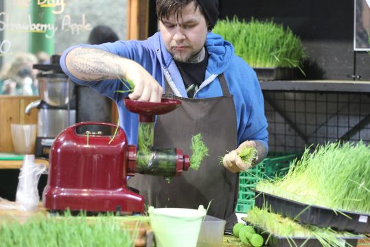 Organic wheat grass Borough Market London